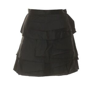 BCBGMaxAzria Black Layered A-Line Mini Skirt 0